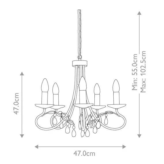 Полилей Christina 5xE14 Silver Gold Patina Elstead Lighting CRT5-SILVER-GOLD | Osvetlenieto.bg