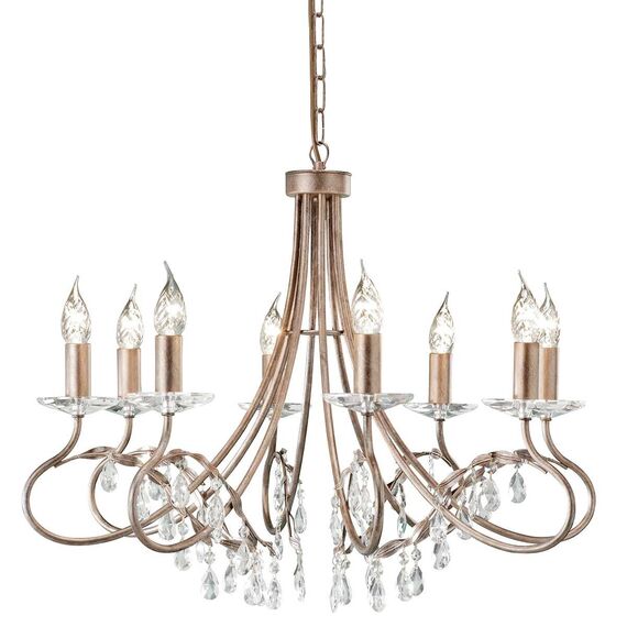 Полилей Christina 8xE14 Silver Gold Patina Elstead Lighting CRT8-SILVER-GOLD | Osvetlenieto.bg