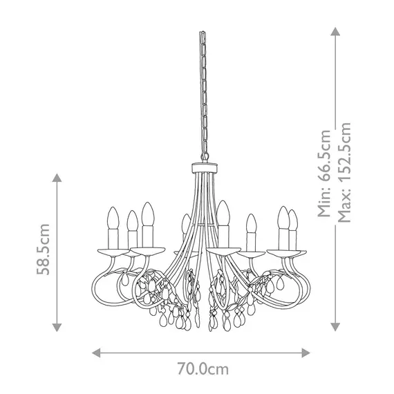 Полилей Christina 8xE14 Silver Gold Patina Elstead Lighting CRT8-SILVER-GOLD | Osvetlenieto.bg