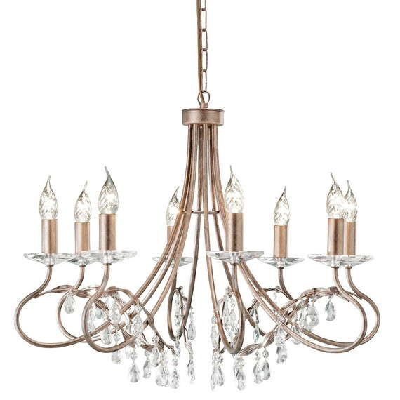 Полилей Christina 8xE14 Silver Gold Patina Elstead Lighting CRT8-SILVER-GOLD | Osvetlenieto.bg