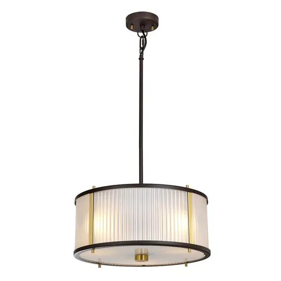 Полилей Corona 3xE27 Museum Bronze Dark Brown Painted Aged Brass Elstead Lighting DL-CORONA-3P-BAB | Osvetlenieto.bg