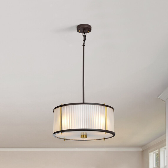 Полилей Corona 3xE27 Museum Bronze Dark Brown Painted Aged Brass Elstead Lighting DL-CORONA-3P-BAB | Osvetlenieto.bg