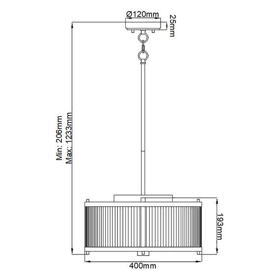 Полилей Corona 3xE27 White Satin Painted Polished Nickel Elstead Lighting DL-CORONA-3P-WPN | Osvetlenieto.bg