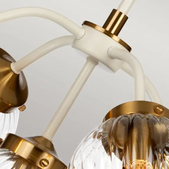 Полилей Cosmos 5xE14 Cream Painted and Aged Brass Elstead Lighting DL-COSMOS5 | Osvetlenieto.bg