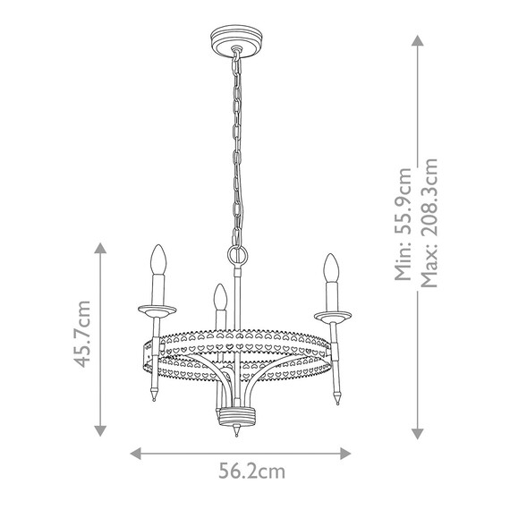 Полилей Crown 3xE14 Iron Gate Elstead Lighting CROWN3 | Osvetlenieto.bg
