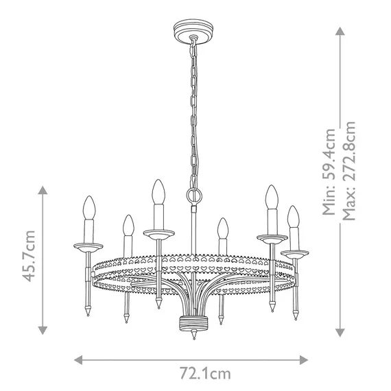 Полилей Crown 6xE14 Iron Gate Elstead Lighting CROWN6 | Osvetlenieto.bg