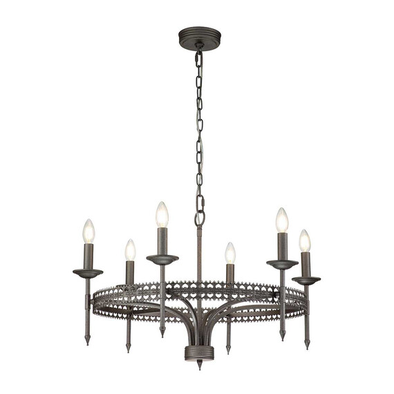 Полилей Crown 6xE14 Iron Gate Elstead Lighting CROWN6 | Osvetlenieto.bg