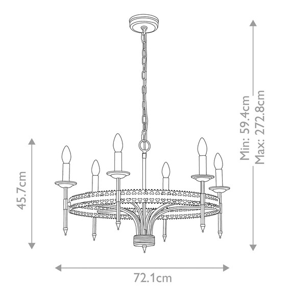 Полилей Crown 6xE14 Iron Gate Elstead Lighting CROWN6 | Osvetlenieto.bg