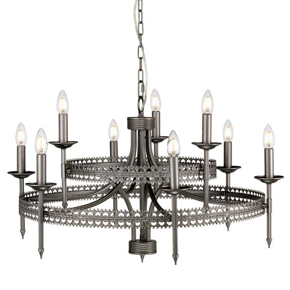 Полилей Crown 9xE14 Iron Gate Elstead Lighting CROWN9 | Osvetlenieto.bg