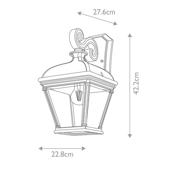 Външен аплик Bayview 1xE27 Large Black Elstead Lighting BAYVIEW-2L-BK | Osvetlenieto.bg