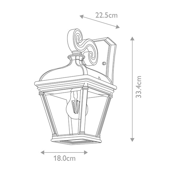 Външен аплик Bayview 1xE27 Medium Black Elstead Lighting BAYVIEW-2M-BK | Osvetlenieto.bg