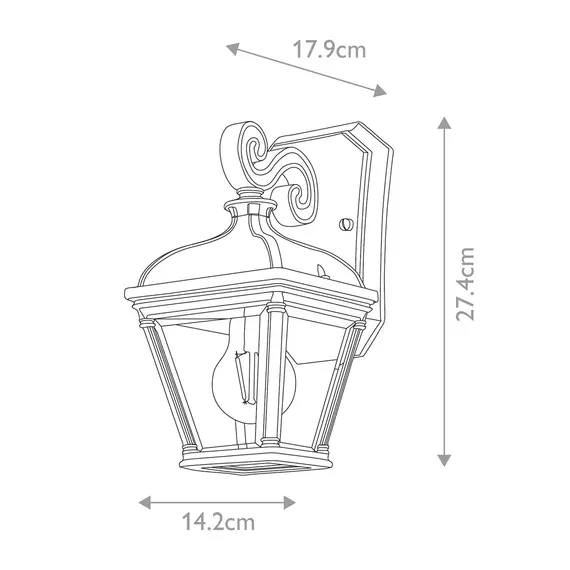 Външен аплик Bayview 1xE27 Small Black Elstead Lighting BAYVIEW-2S-BK | Osvetlenieto.bg