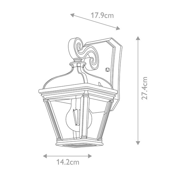 Външен аплик Bayview 1xE27 Small Black Elstead Lighting BAYVIEW-2S-BK | Osvetlenieto.bg