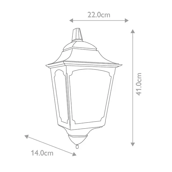 Външен аплик Chapel 1xE27 Half Lantern Black Elstead Lighting CP7-2-BLACK | Osvetlenieto.bg