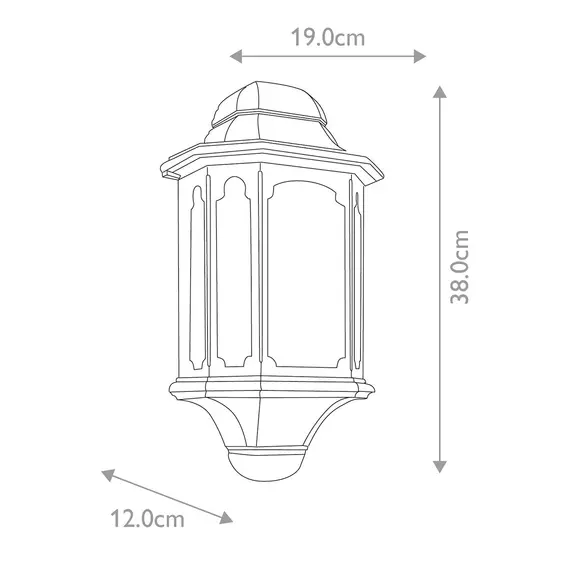 Външен аплик Chapel 1xE27 Half Lantern Black Elstead Lighting CP7-BLACK | Osvetlenieto.bg