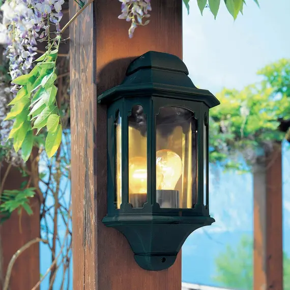 Външен аплик Chapel 1xE27 Half Lantern Black Elstead Lighting CP7-BLACK | Osvetlenieto.bg