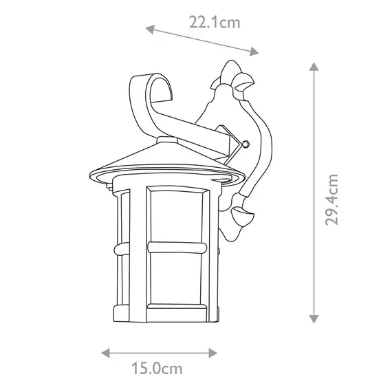 Външен аплик Hereford 1xE27 Down Black Elstead Lighting BL21-BLACK-E27 | Osvetlenieto.bg