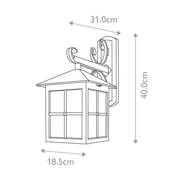 Външен аплик Winchester 1xE27 Down Black Elstead Lighting BL19-BLACK | Osvetlenieto.bg