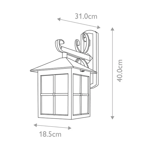 Външен аплик Winchester 1xE27 Down Black Elstead Lighting BL19-BLACK | Osvetlenieto.bg
