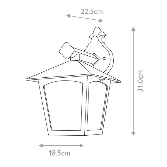 Външен аплик York 1xE27 Down Black Elstead Lighting BL2-BLACK | Osvetlenieto.bg
