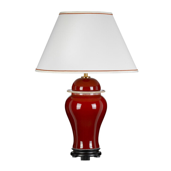 Настолна лампа Oxblood Temple Jar 1xE27 Tall Empire Shade Oxblood Designer's Lightbox DL-OXBLOOD-TJ-TL | Osvetlenieto.bg