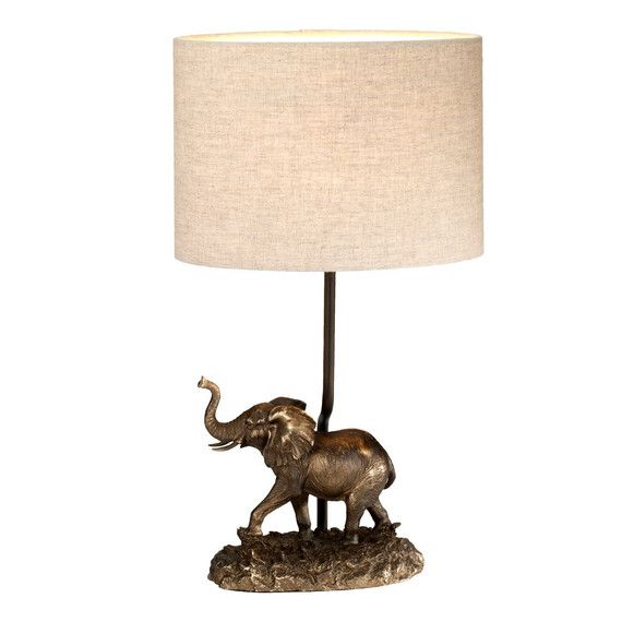 Настолна лампа Sabi 1xE27 Oval Shade Bronze Patina Designer's Lightbox DL-SABI-TL | Osvetlenieto.bg