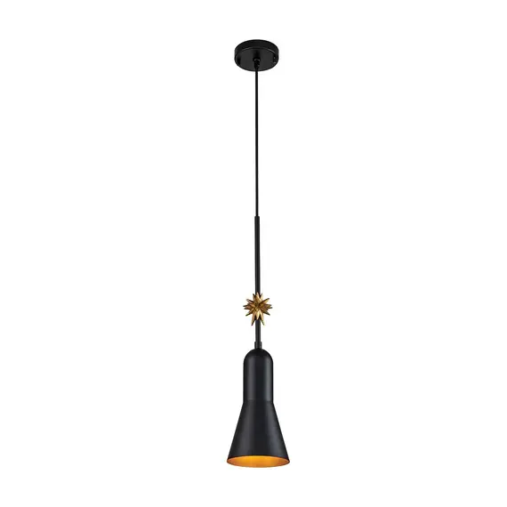 Пендел Etoile 1xE27 Small Matte Black and Gold Leaf Elstead Lighting ETOILE-P-S-MB | Osvetlenieto.bg