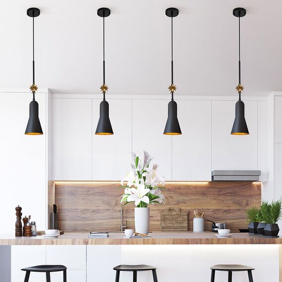Пендел Etoile 1xE27 Small Matte Black and Gold Leaf Elstead Lighting ETOILE-P-S-MB | Osvetlenieto.bg Пендел Etoile 1xE27 Small Matte Black and Gold Leaf Elstead Lighting ETOILE-P-S-MB | Osvetlenieto.bg