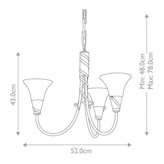 Полилей Emily 3xE14 Copper Patina Elstead Lighting EM3-COPPER | Osvetlenieto.bg