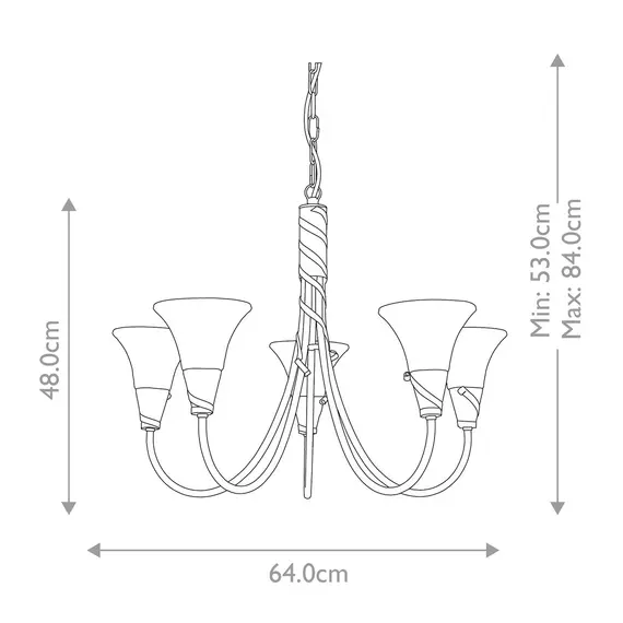 Полилей Emily 5xE14 Copper Patina Elstead Lighting EM5-COPPER | Osvetlenieto.bg