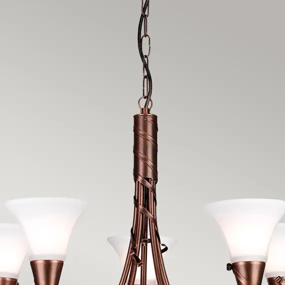 Полилей Emily 5xE14 Copper Patina Elstead Lighting EM5-COPPER | Osvetlenieto.bg