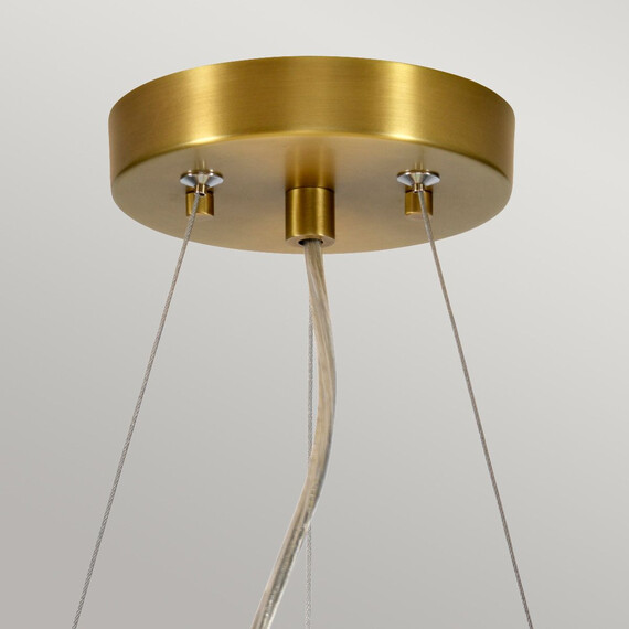Полилей Pearce14 3xE27 Aged Brass Ceiling Pan Aged Brass Ivory Shade Designer's Lightbox DL-PEARCE14-3LT-IV-AB | Osvetlenieto.bg