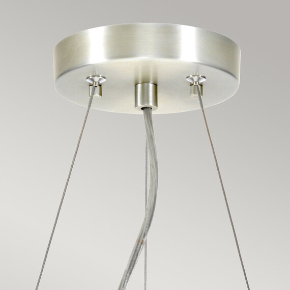 Полилей Pearce14 3xE27 Polished Chrome Ceiling Pan Polished Chrome Ivory Shade Designer's Lightbox DL-PEARCE14-3LT-IV-PC | Osvetlenieto.bg