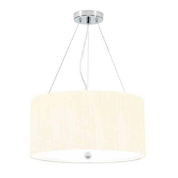 Полилей Pearce18 3xE27 Polished Chrome Ceiling Pan Polished Chrome Ivory Shade Designer's Lightbox DL-PEARCE18-3LT-IV-PC | Osvetlenieto.bg