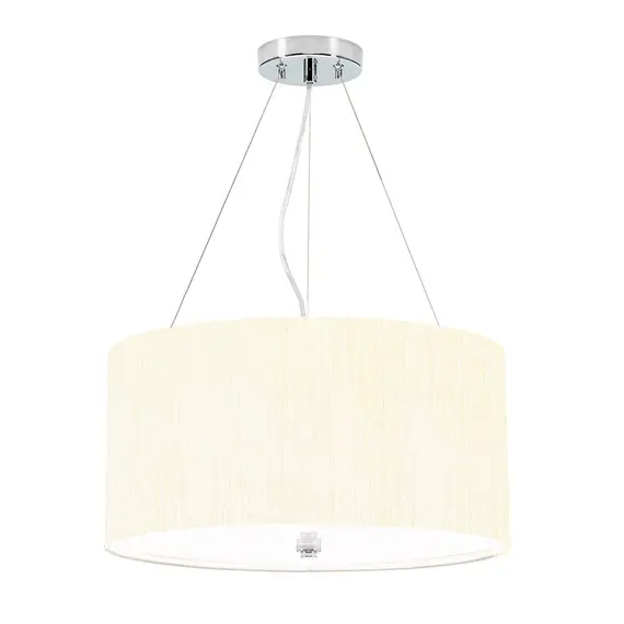 Полилей Pearce18 3xE27 Polished Chrome Ceiling Pan Polished Chrome Ivory Shade Designer's Lightbox DL-PEARCE18-3LT-IV-PC | Osvetlenieto.bg