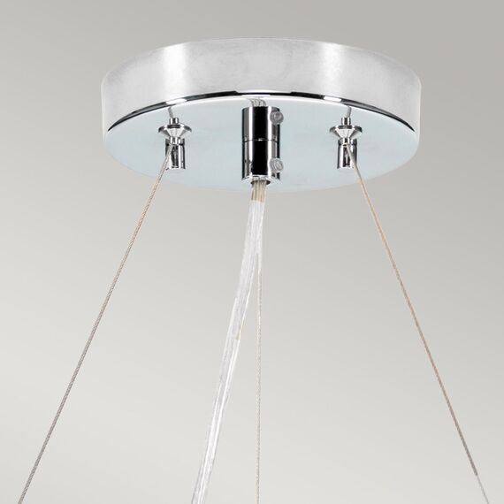 Полилей Pearce18 3xE27 Polished Chrome Ceiling Pan Polished Chrome Ivory Shade Designer's Lightbox DL-PEARCE18-3LT-IV-PC | Osvetlenieto.bg