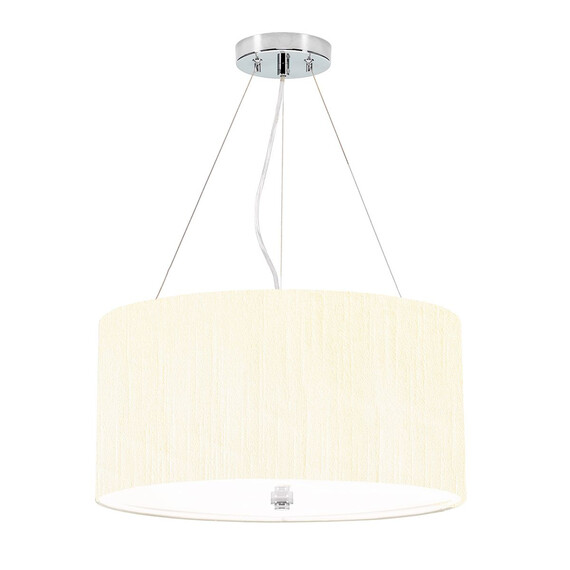 Полилей Pearce18 3xE27 Polished Chrome Ceiling Pan Polished Chrome Ivory Shade Designer's Lightbox DL-PEARCE18-3LT-IV-PC | Osvetlenieto.bg
