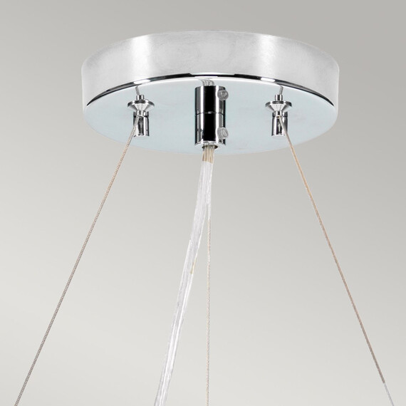 Полилей Pearce18 3xE27 Polished Chrome Ceiling Pan Polished Chrome Ivory Shade Designer's Lightbox DL-PEARCE18-3LT-IV-PC | Osvetlenieto.bg