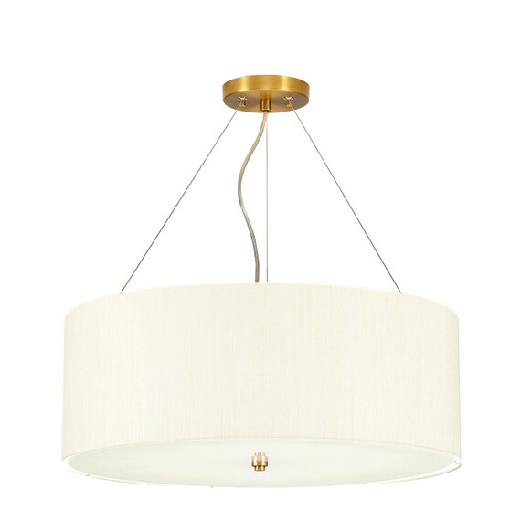 Полилей Pearce22 5xE27 Aged Brass Ceiling Pan Aged Brass Ivory Shade Designer's Lightbox DL-PEARCE22-5LT-IV-AB | Osvetlenieto.bg