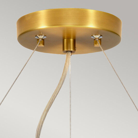 Полилей Pearce22 5xE27 Aged Brass Ceiling Pan Aged Brass Ivory Shade Designer's Lightbox DL-PEARCE22-5LT-IV-AB | Osvetlenieto.bg