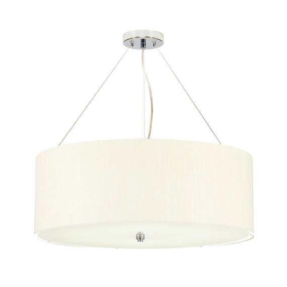 Полилей Pearce22 5xE27 Polished Chrome Ceiling Pan Polished Chrome Ivory Shade Designer's Lightbox DL-PEARCE22-5LT-IV-PC | Osvetlenieto.bg