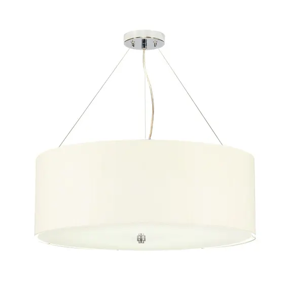 Полилей Pearce22 5xE27 Polished Chrome Ceiling Pan Polished Chrome Ivory Shade Designer's Lightbox DL-PEARCE22-5LT-IV-PC | Osvetlenieto.bg
