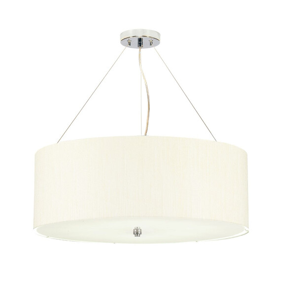 Полилей Pearce22 5xE27 Polished Chrome Ceiling Pan Polished Chrome Ivory Shade Designer's Lightbox DL-PEARCE22-5LT-IV-PC | Osvetlenieto.bg