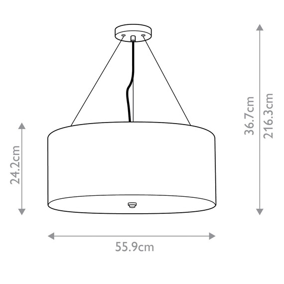 Полилей Pearce22 5xE27 Polished Chrome Ceiling Pan Polished Chrome Ivory Shade Designer's Lightbox DL-PEARCE22-5LT-IV-PC | Osvetlenieto.bg