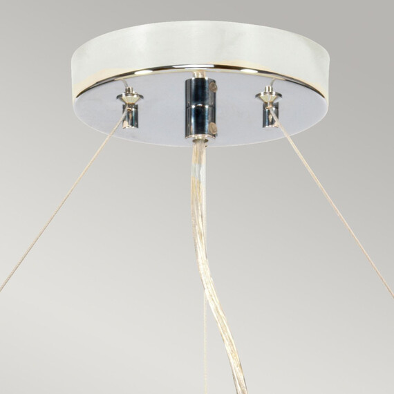 Полилей Pearce22 5xE27 Polished Chrome Ceiling Pan Polished Chrome Ivory Shade Designer's Lightbox DL-PEARCE22-5LT-IV-PC | Osvetlenieto.bg