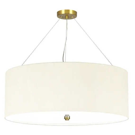 Полилей Pearce26 5xE27 Aged Brass Ceiling Pan Aged Brass Ivory Shade Designer's Lightbox DL-PEARCE26-5LT-IV-AB | Osvetlenieto.bg