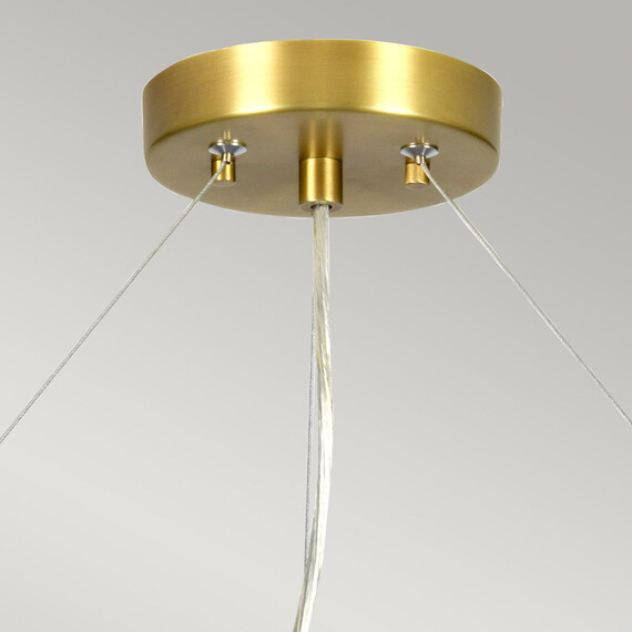 Полилей Pearce26 5xE27 Aged Brass Ceiling Pan Aged Brass Ivory Shade Designer's Lightbox DL-PEARCE26-5LT-IV-AB | Osvetlenieto.bg