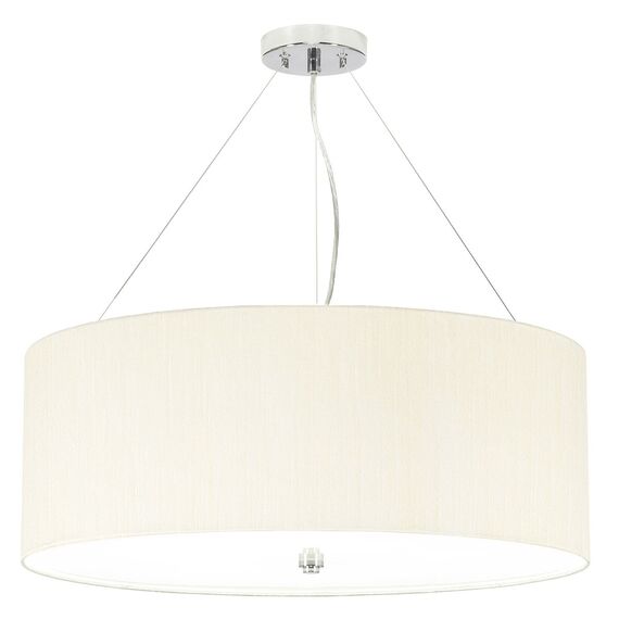 Полилей Pearce26 5xE27 Polished Chrome Ceiling Pan Polished Chrome Ivory Shade Designer's Lightbox DL-PEARCE26-5LT-IV-PC | Osvetlenieto.bg