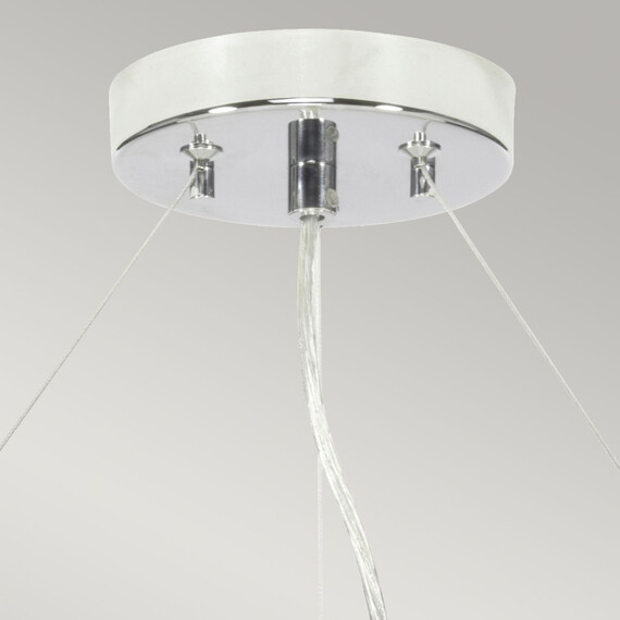 Полилей Pearce26 5xE27 Polished Chrome Ceiling Pan Polished Chrome Ivory Shade Designer's Lightbox DL-PEARCE26-5LT-IV-PC | Osvetlenieto.bg