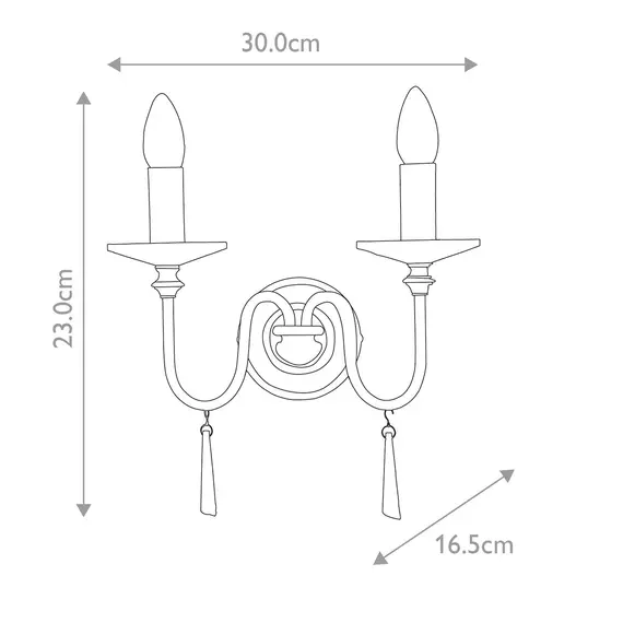 Аплик Finsbury Park 2xE14 Polished Nickel Elstead Lighting FP2-POL-NICKEL | Osvetlenieto.bg